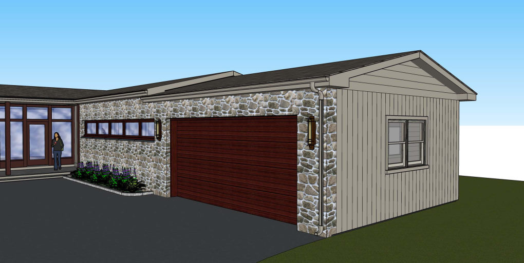 Garage Design with Wood Treatment