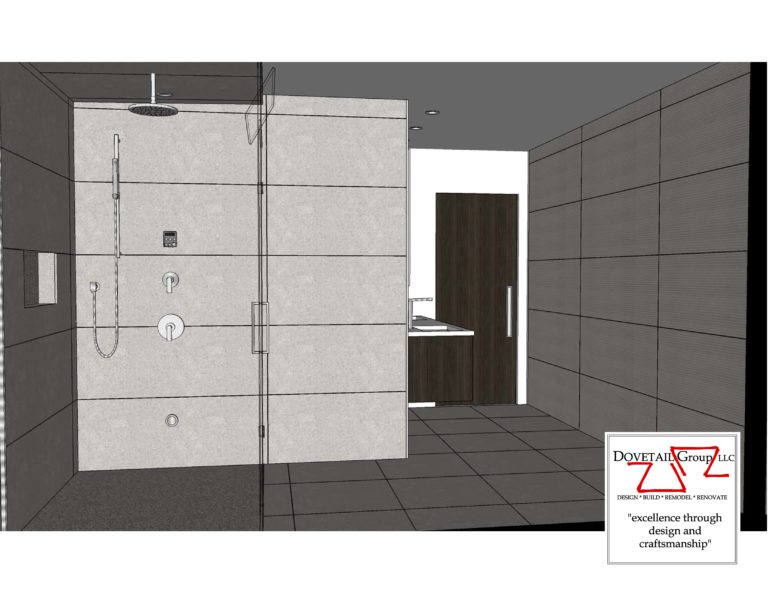Master Bath Design Drawing with Shower