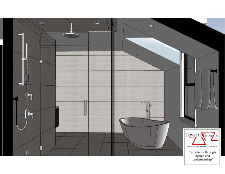 Master Bath Design Drawing with Tub