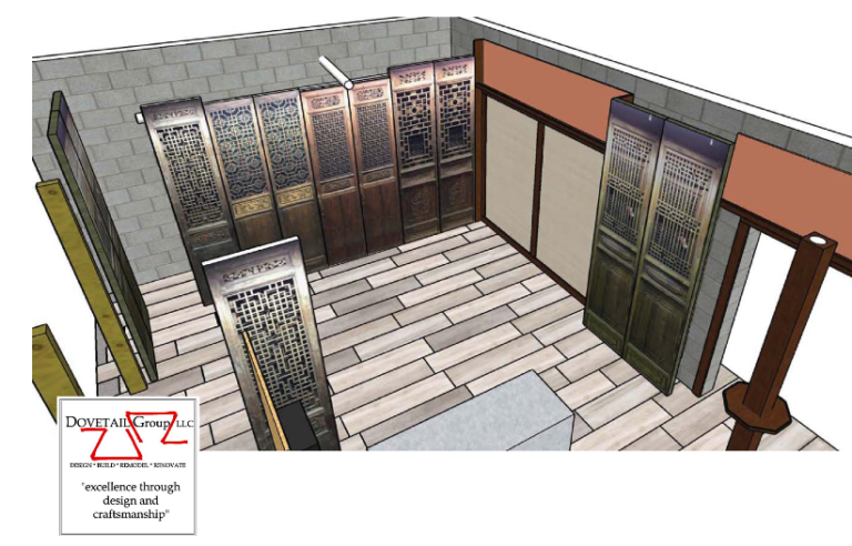 Antique Panels in Bar Design Drawing