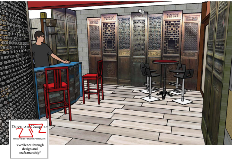 Bar and Entertainment Area Design Drawing