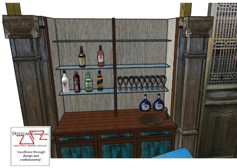 Custom Back Bar Design Drawing