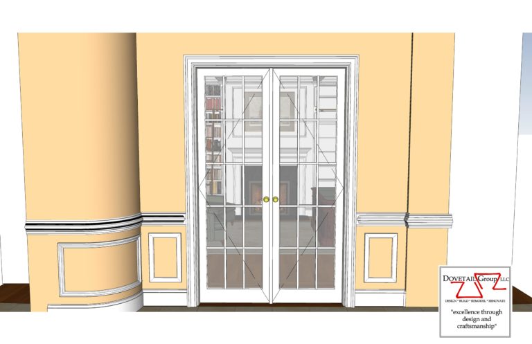 Library French Doors Design Drawing