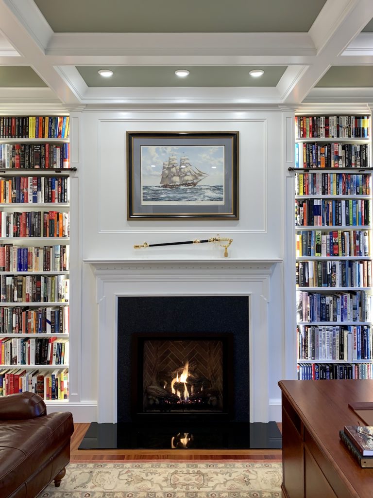 Fireplace in Library