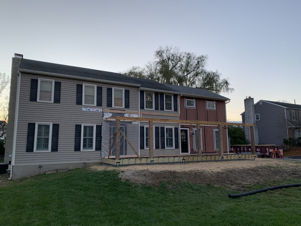 Porch during construction