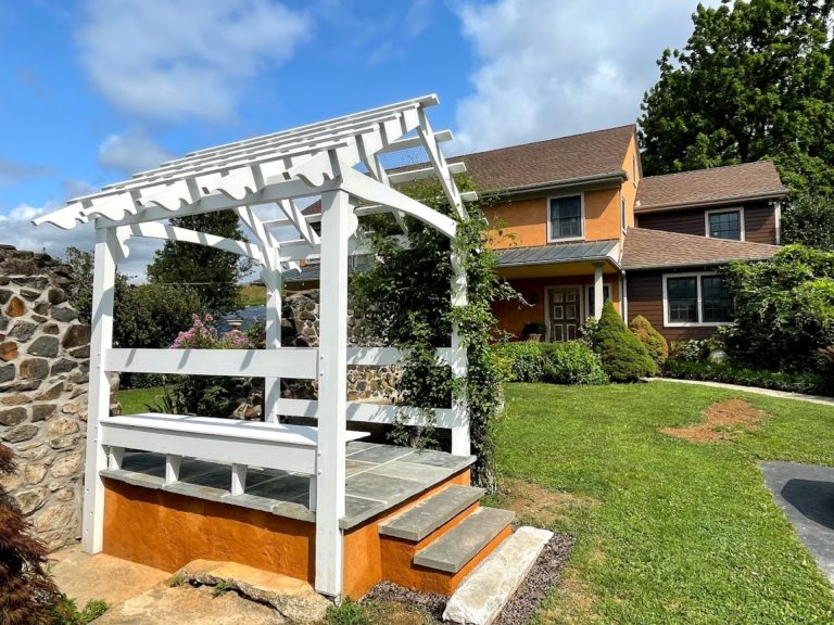 Trellis with Blue Stone Stairs