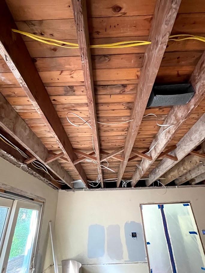 Kitchen ceiling during construction